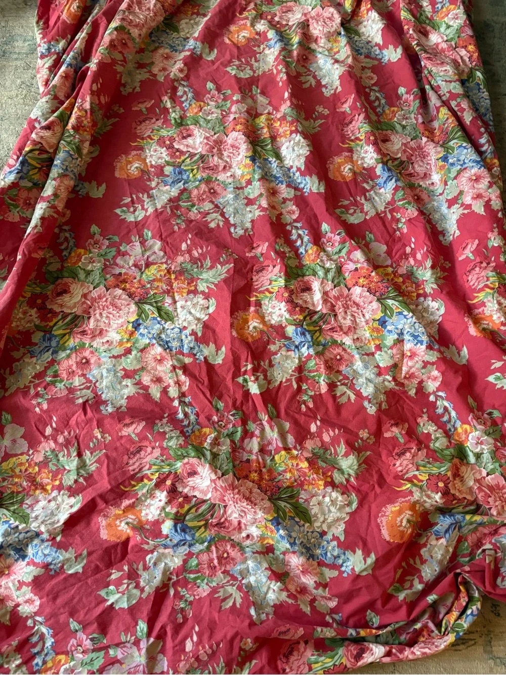 Vintage Ralph Lauren Beach House Floral Queen Fitted Sheet 100% Cotton
